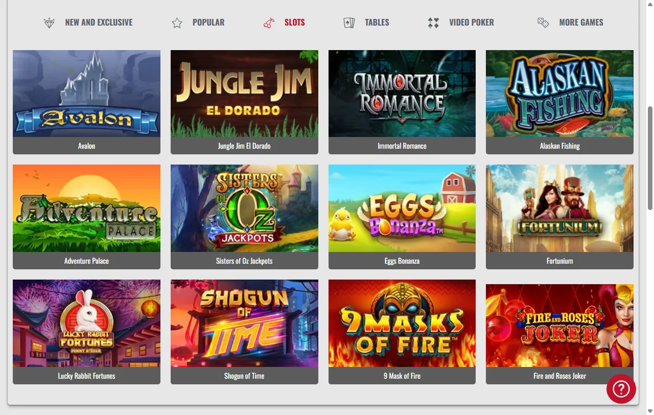 Platinum Play Casino game library featuring 3,500+ pokies and table games from leading software providers