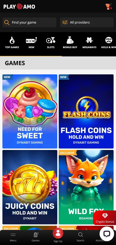 PlayAmo Casino mobile gaming experience with responsive design and full feature access