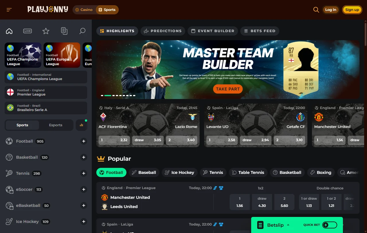 Welcome bonus and promotional offers available at PlayJonny Casino for new players