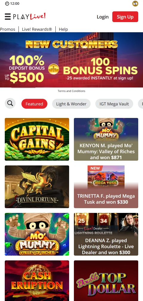 PlayLive Casino security features including Curaçao licensing, encryption and responsible gaming tools