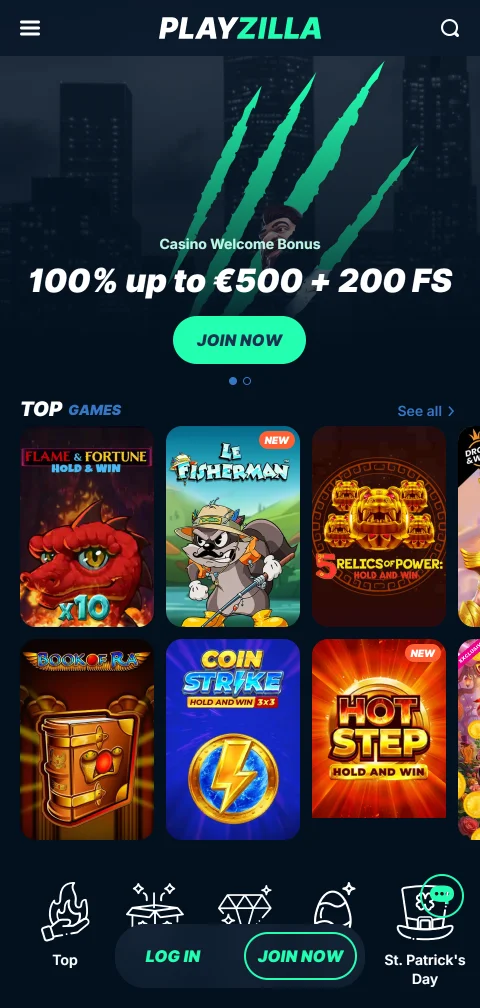 Playzilla Casino Australia mobile browser gaming experience and touch-optimised interface