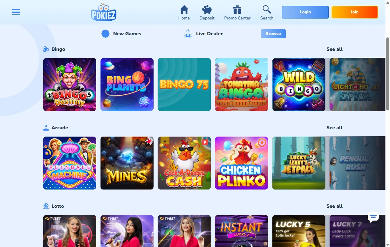 Pokiez Casino Australia welcome bonus offer showing approximately 100% match up to AUD 500 with free spins promotion