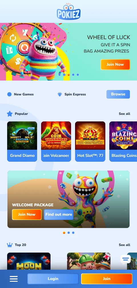 Pokiez Casino Australia mobile browser interface demonstrating responsive design on iOS and Android devices