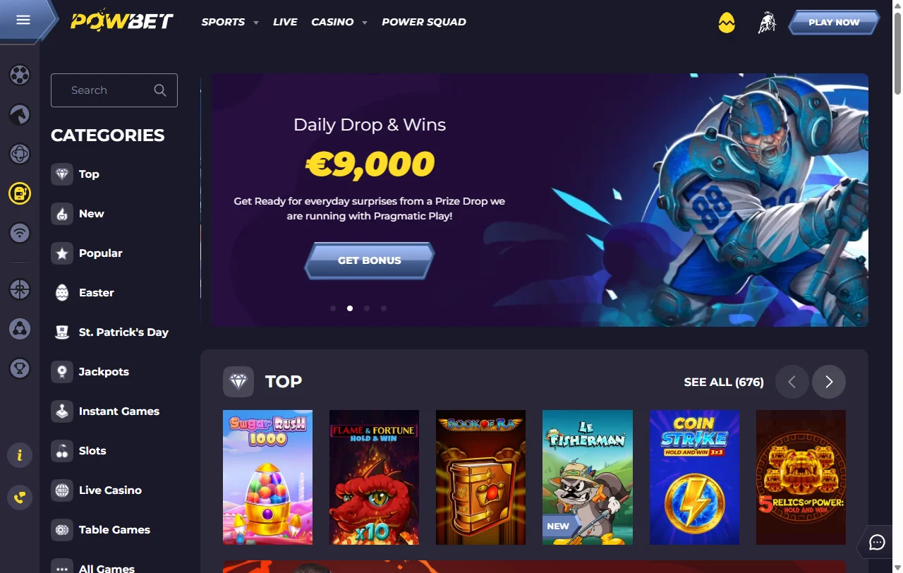 Welcome bonus promotions and promotional offers featured at Powbet Casino