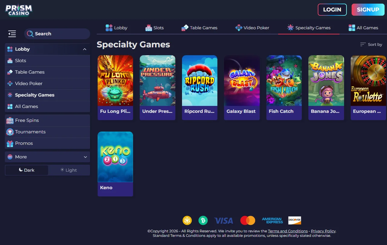 Welcome bonus details at Prism Casino with approximately 100% match up to 500 AUD promotion