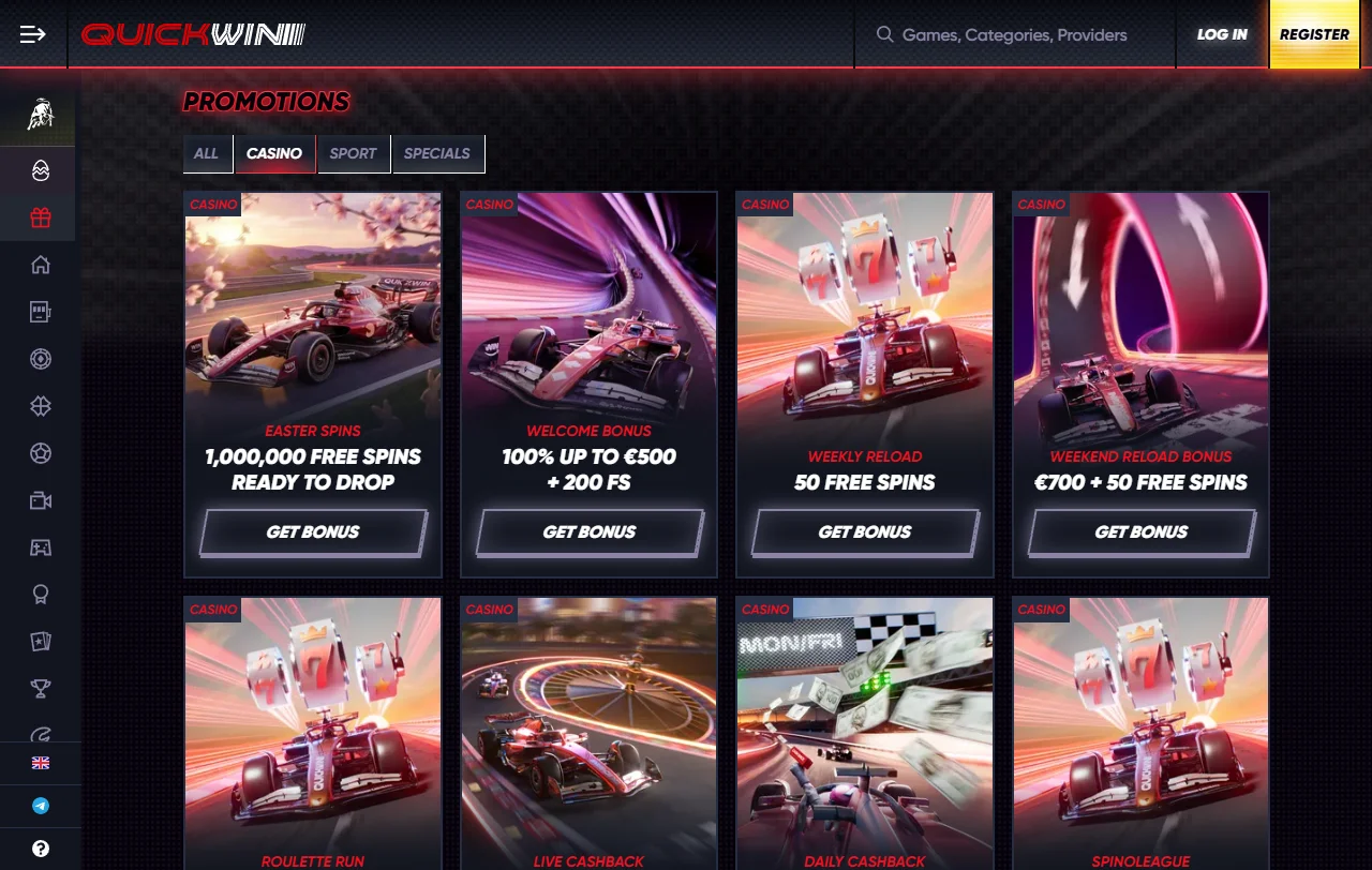 Welcome bonus offers and promotional campaigns available at QuickWin Casino