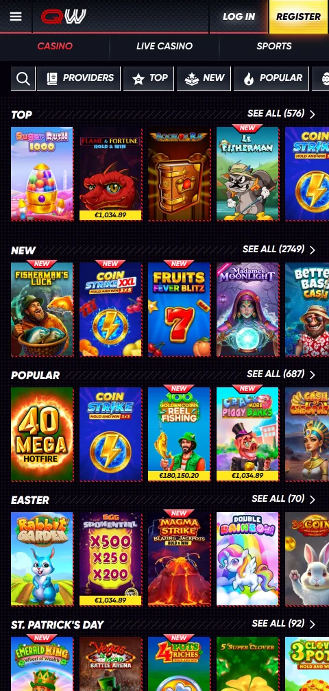 Deposit and withdrawal payment methods supported at QuickWin Casino