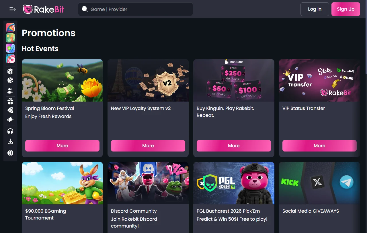 RakeBit Casino game library featuring 3,000+ titles from Evolution Gaming, Pragmatic Play and Hacksaw Gaming