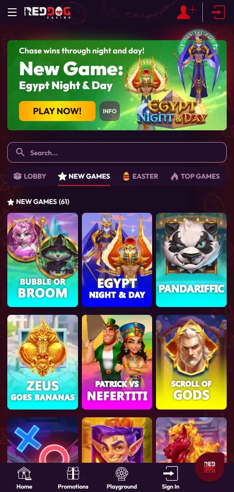 Red Dog Casino mobile browser experience displaying responsive design and full game access on smartphones