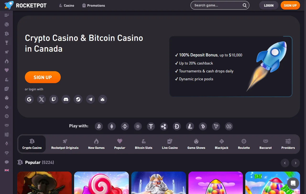 Comprehensive RocketPot Casino review covering platform interface, game library and features for Australian players