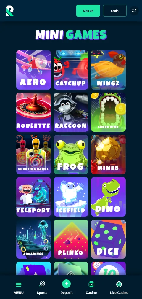Rolletto Casino mobile browser interface optimised for smartphones and tablets with responsive navigation