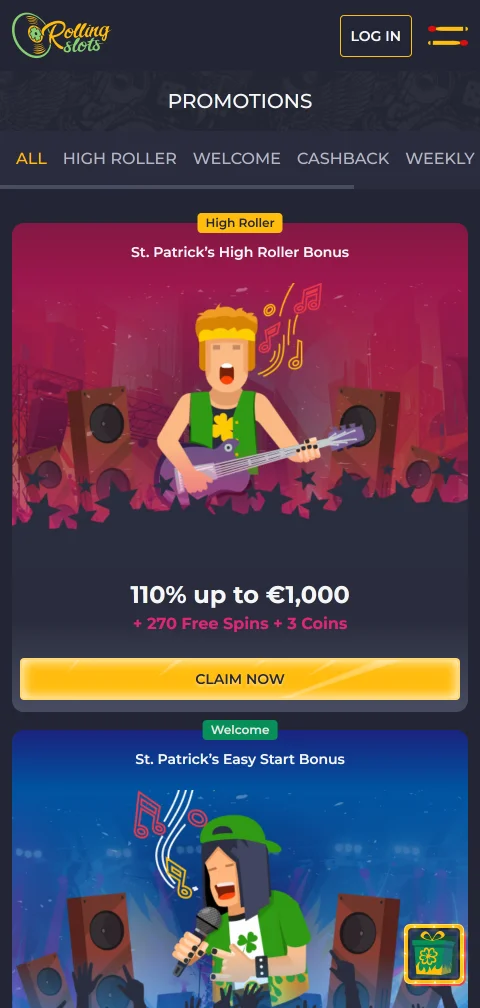 Deposit and withdrawal payment methods accepted at Rolling Slots Casino in Australia