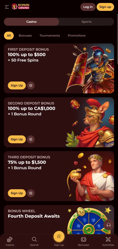 Deposit and withdrawal banking methods supported at Roman Casino Australia for Australian players