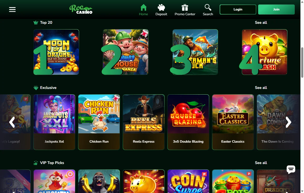 Welcome bonus package and promotional offers available for new players at Roo Casino Australia