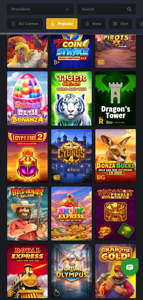 Deposit and withdrawal payment methods accepted at Royal Reels Casino