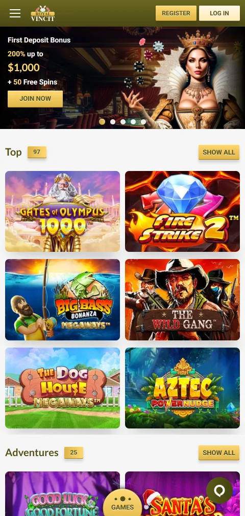 Seamless mobile access to Royal Vincit Casino Australia full library