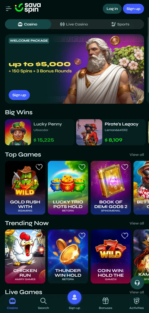 Savaspin Casino responsive mobile browser providing full access to games and features across iOS and Android devices