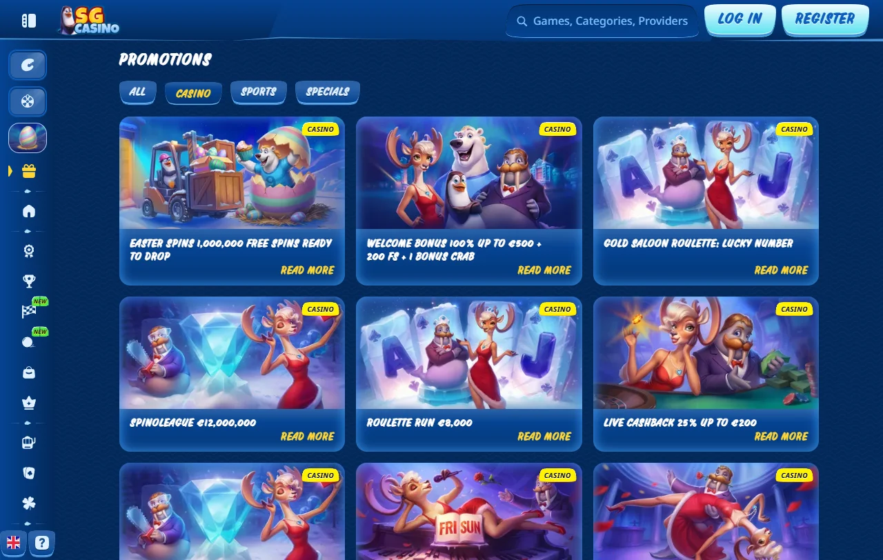 SG Casino game selection featuring slots and live dealer offerings from Evolution Gaming and Pragmatic Play