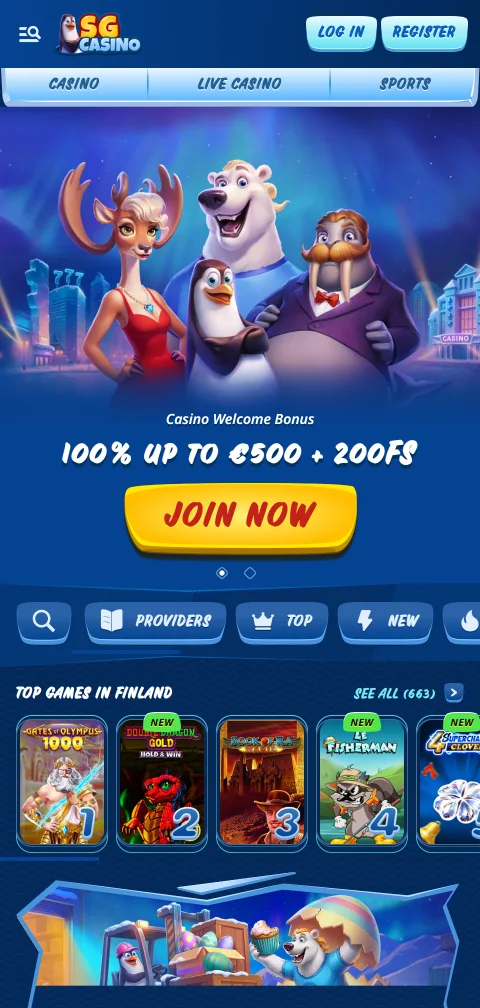 SG Casino mobile browser interface providing responsive access to full game library on iOS and Android