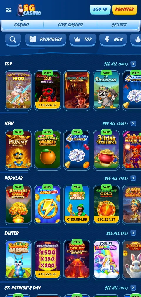 SG Casino security features including SSL encryption, responsible gambling tools, and player fund protection