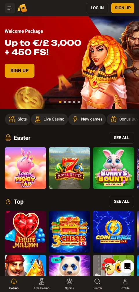SlotLair Casino mobile platform accessible via responsive browser on iOS and Android devices