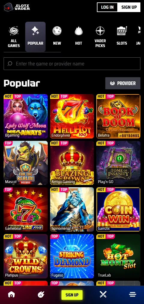 SlotsVader Casino security and licensing information with Curacao eGaming verification and player protection tools