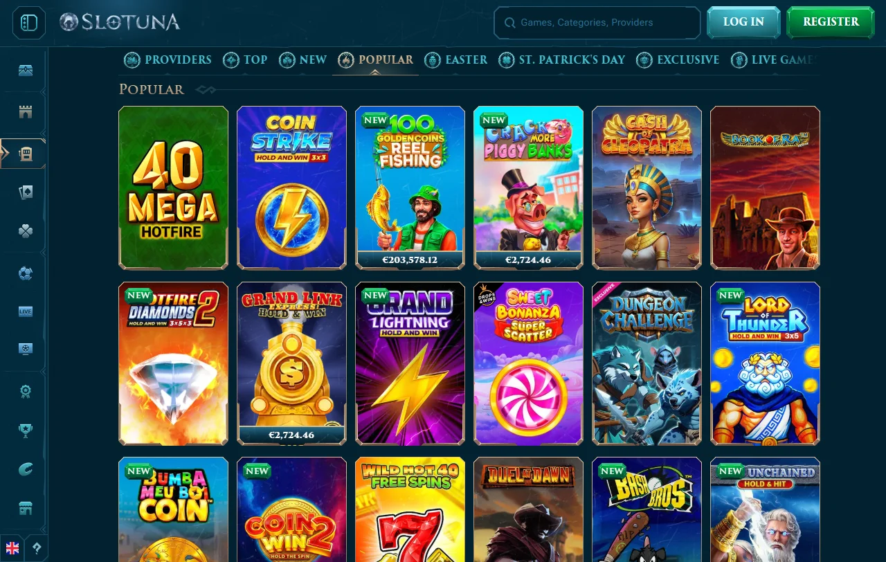 Welcome bonus package and promotional offers available to new players at Slotuna Casino