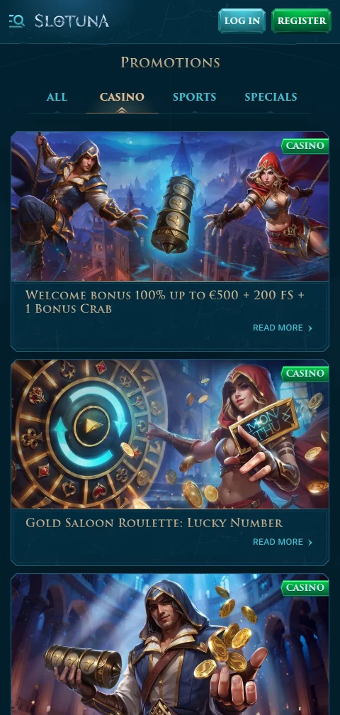 Deposit and withdrawal payment options at Slotuna Casino with fast processing and multiple methods