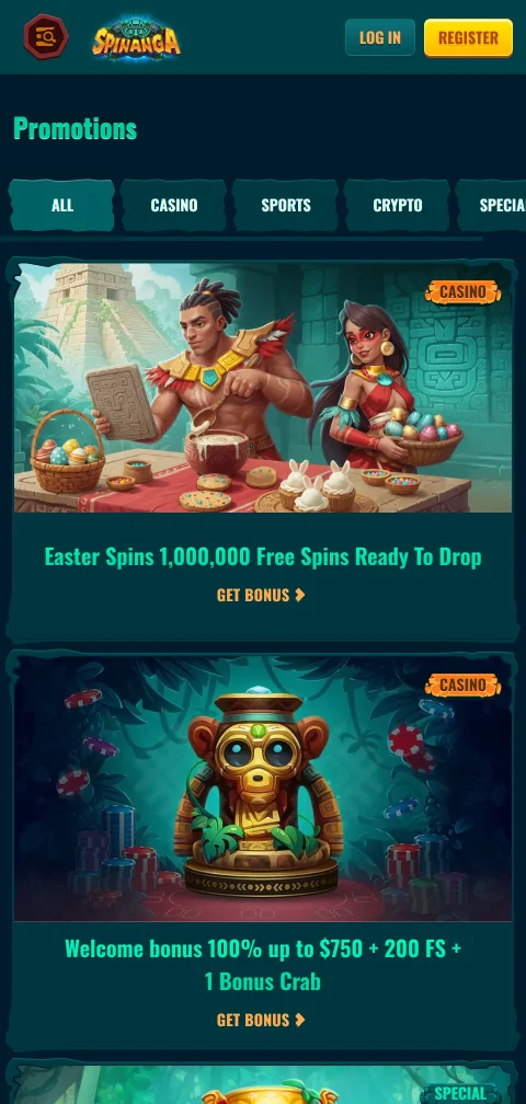 Deposit and withdrawal banking options available through Spinanga Casino mobile payment interface