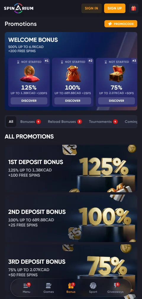 Banking interface at Spinarium Casino showing deposit and withdrawal methods for Australian players