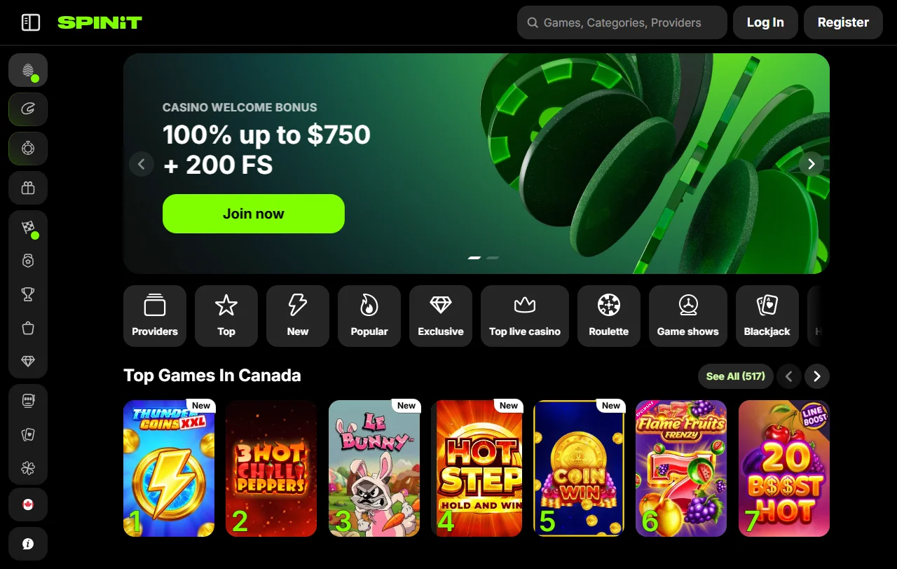 Spinit Casino desktop review covering platform features, games, and player experience for Australia