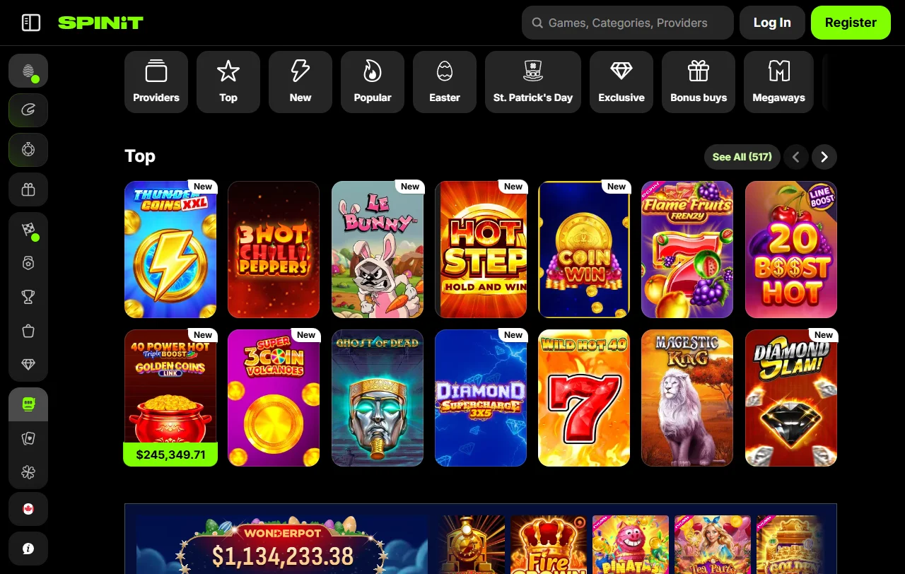 Spinit Casino welcome bonus and promotional offers including 100% match and free spins details
