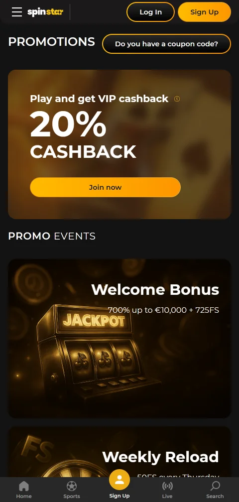 SpinStar Casino deposit and withdrawal payment methods including e-wallets and card options