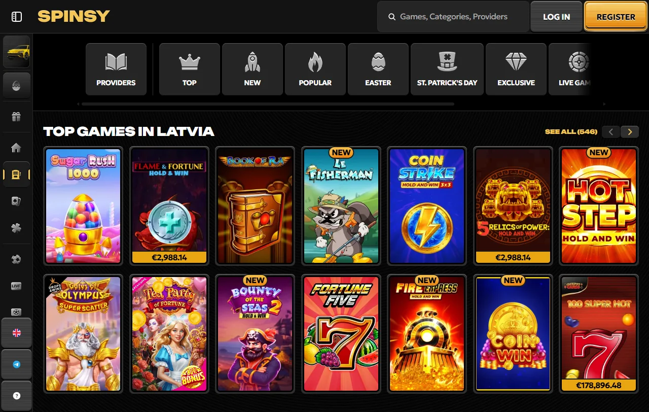 Spinsy Casino welcome bonus and promotional offers for new players