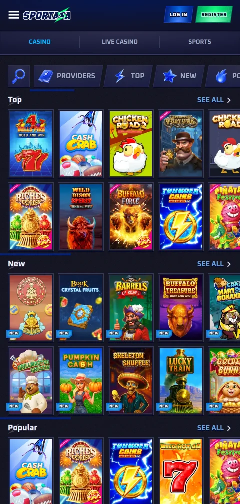 Banking options and payment methods available through Sportaza Casino mobile platform