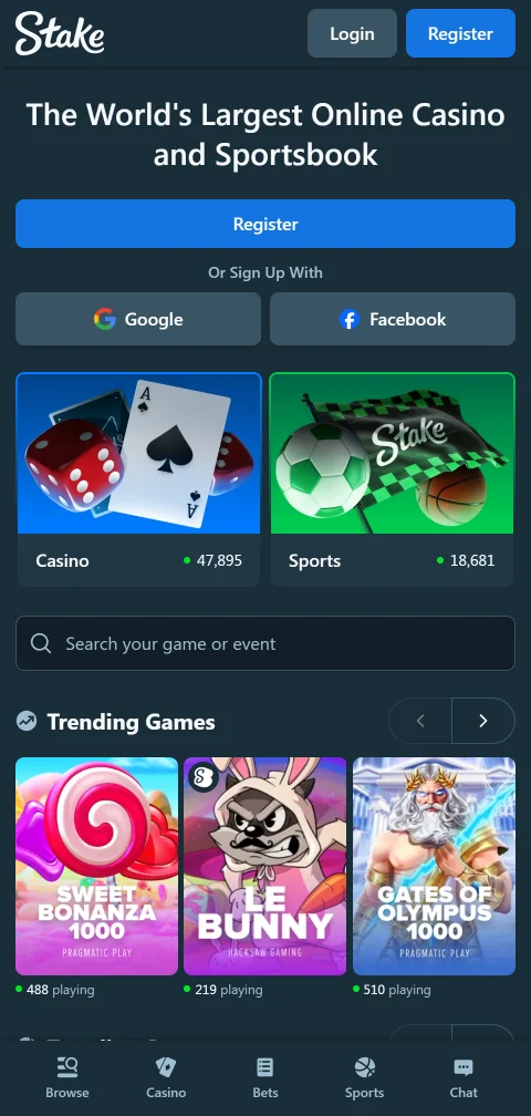 Stake Casino mobile-optimised interface with responsive design for iOS and Android devices