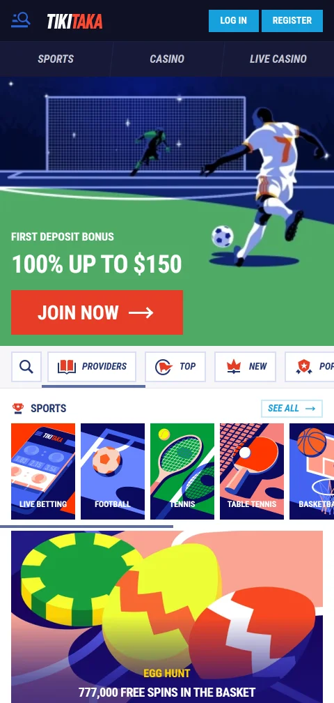 TikiTaka Casino mobile browser platform optimised for iOS and Android device accessibility
