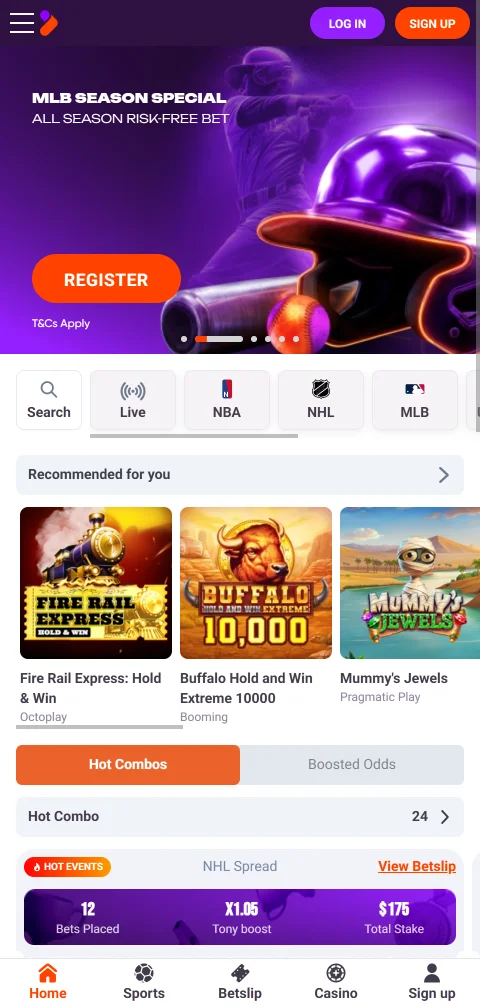 Responsive mobile gaming interface at Tonybet Casino optimised for smartphone and tablet access
