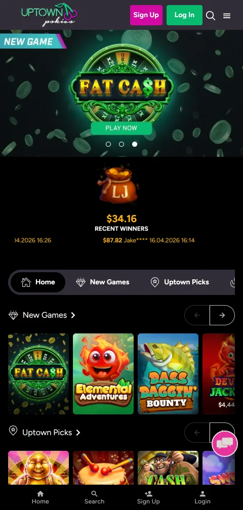 Uptown Pokies Casino fully accessible on mobile devices with responsive browser technology