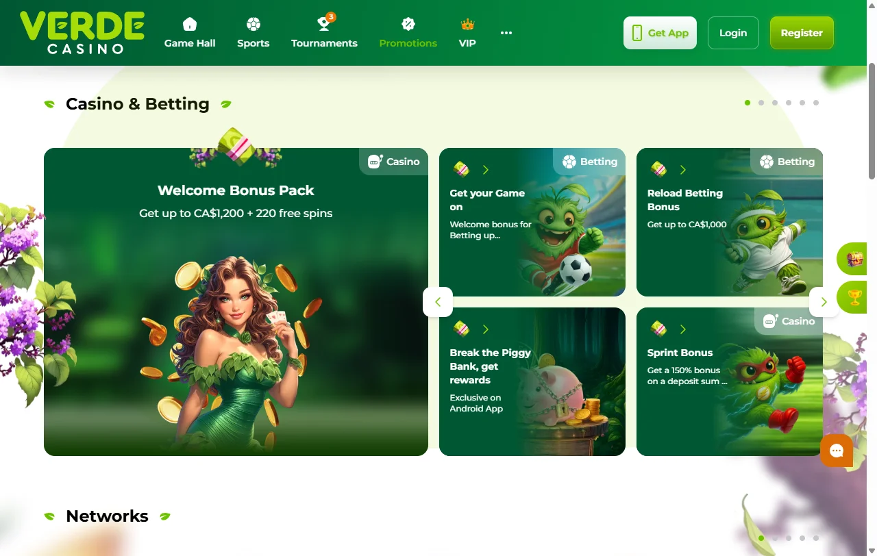 Verde Casino game library featuring 3,000+ slots and table games from top software providers