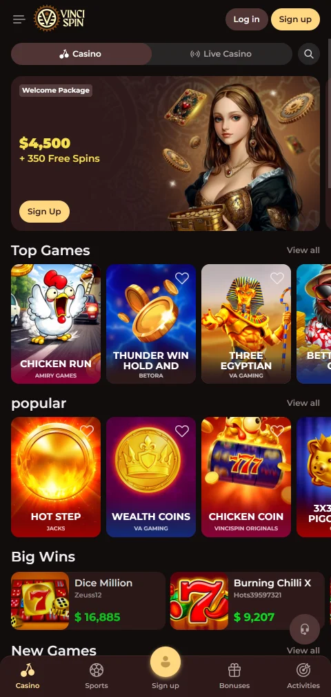 VinciSpin Casino security features including Curaçao licensing and player protection tools