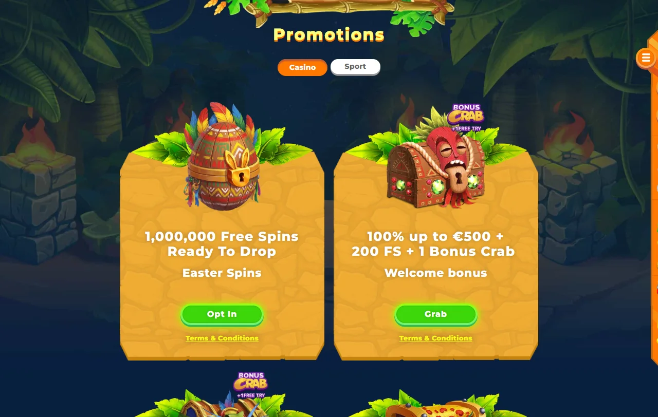 Game library display at Wazamba Casino featuring slots, table games and live dealer titles from 70+ providers