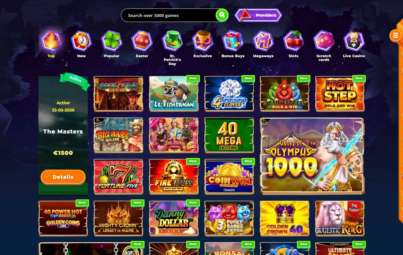 Welcome bonus and promotions section of Wazamba Casino detailing 500 AUD package and recurring offers