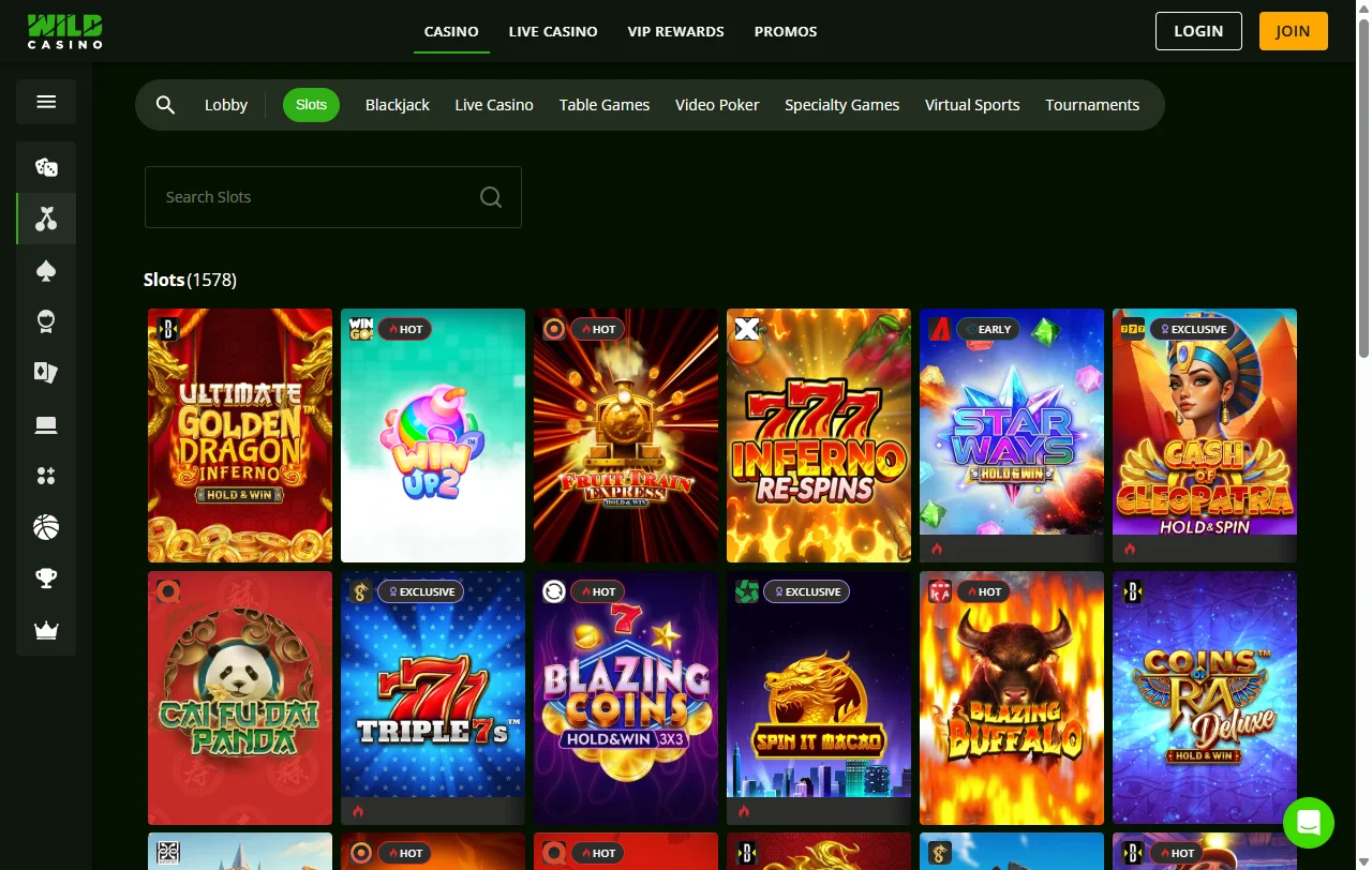 Wild Casino welcome bonus package offering approximately 200% up to AUD 2,500 with 100 free spins