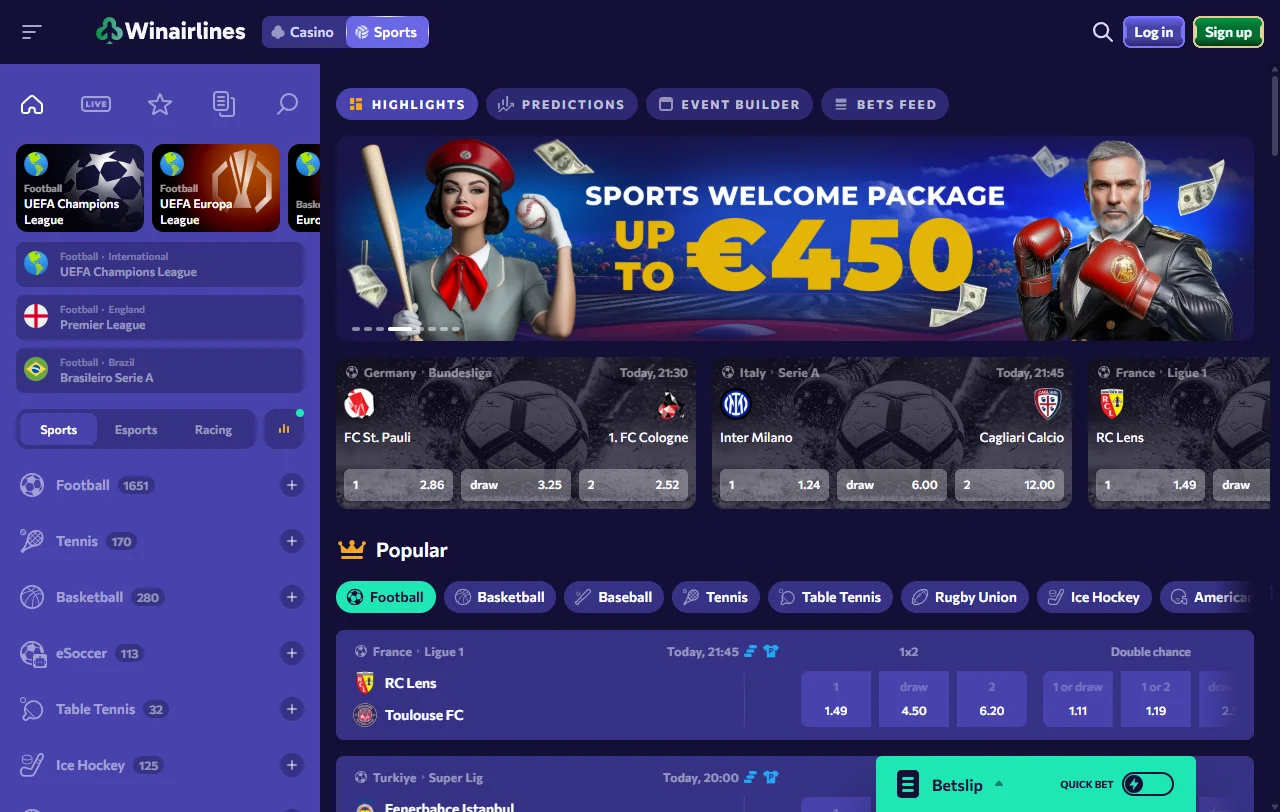 Welcome bonus structure and promotional offers available through WinAirlines Casino for new players