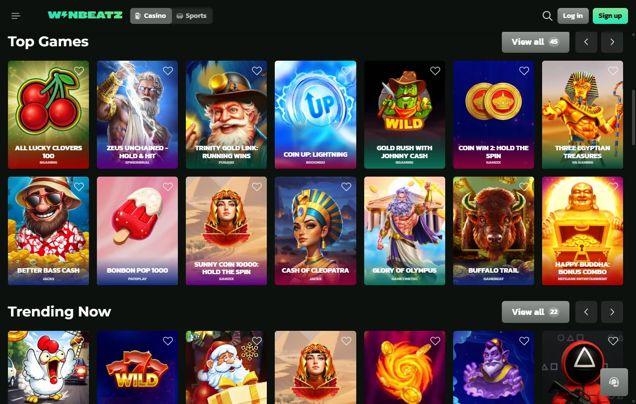 WinBeatz Casino welcome bonus and promotional offers available for new players