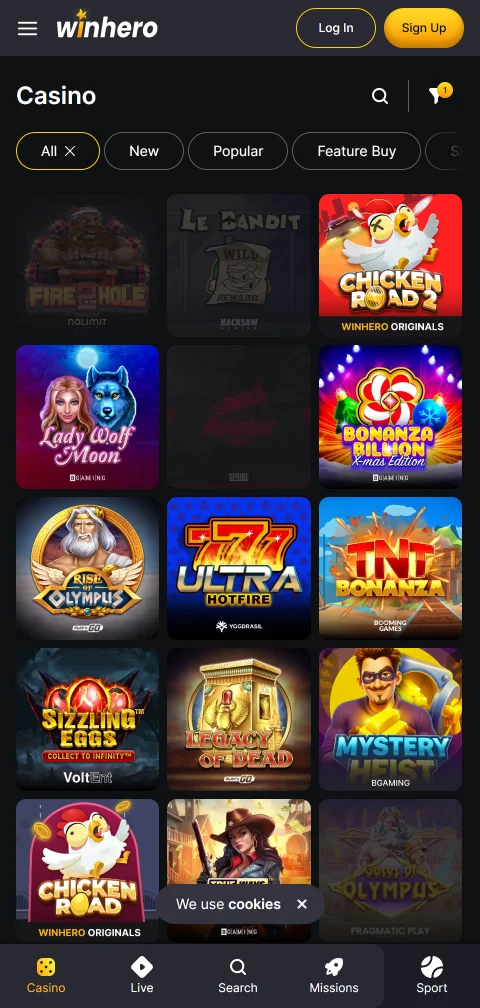 Responsible gambling tools and security features including deposit limits and SSL encryption at Winhero Casino
