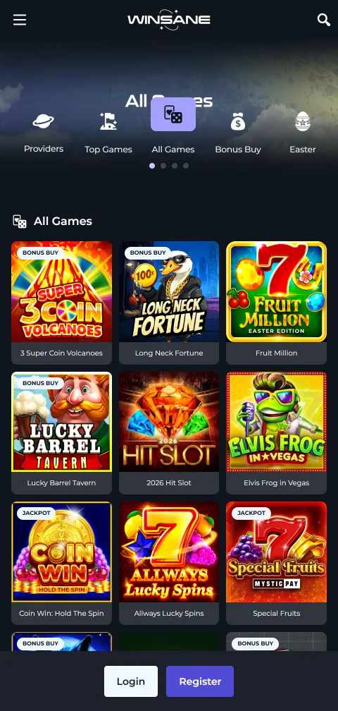Banking options at Winsane Casino including deposits, withdrawals, and payment methods for Australia players