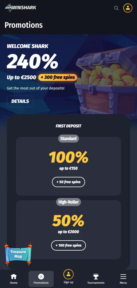 Winshark Casino payment methods including PayID, e-wallets, and cryptocurrency deposit options