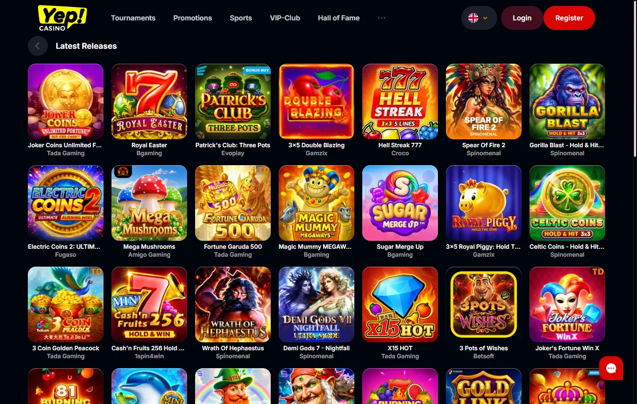 Welcome bonus offers and promotional structure at YEP Casino